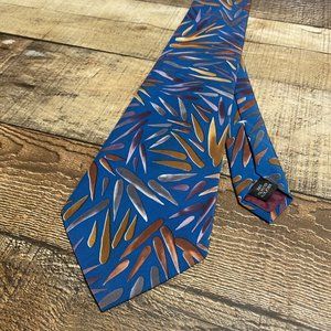 Men's‎ Tie Van Huesen Classic Collection Blue Floral Neutral Colors - 58” x 4”